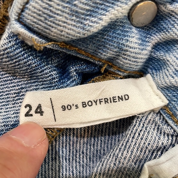 Pacsun Woman’s Size 24 90’s Boyfriend Jeans 100% cotton Patchwork fading - Picture 4 of 13